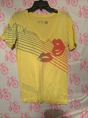 Matix Yellow V-Neck Graphic Tee
